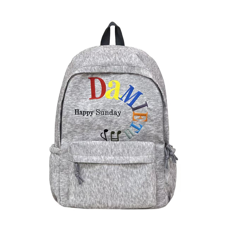 Colorful Embroidered Casual Backpack Bowlift
