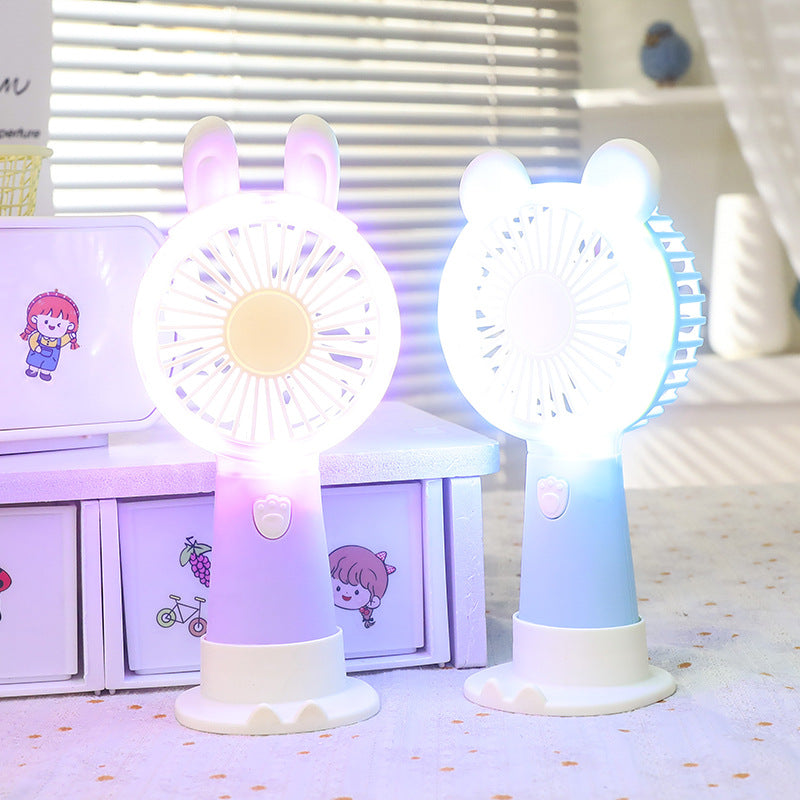 Women's Portable LED Fan in Cute Rabbit Design Bowlift