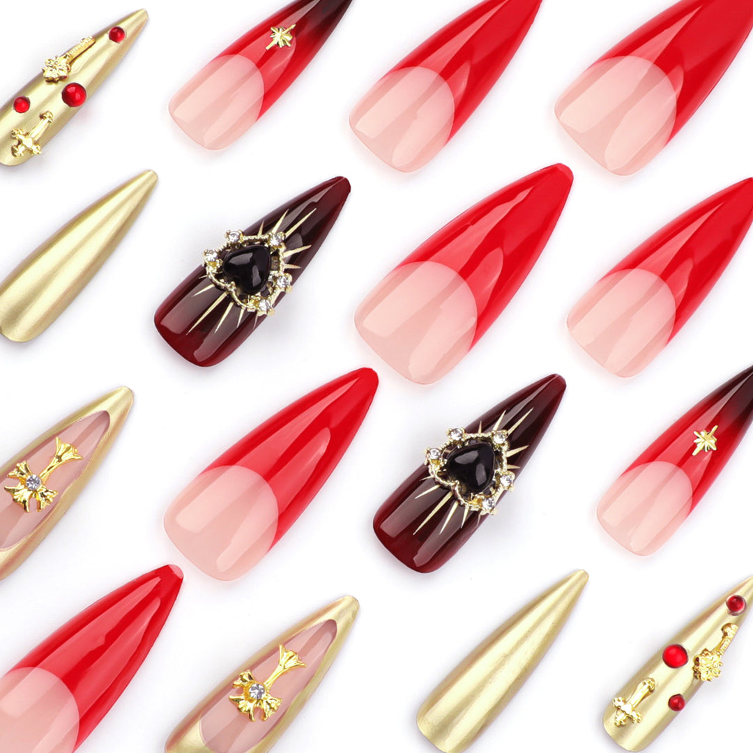 Artful Nail Extensions with Luxurious Decorations Bowlift