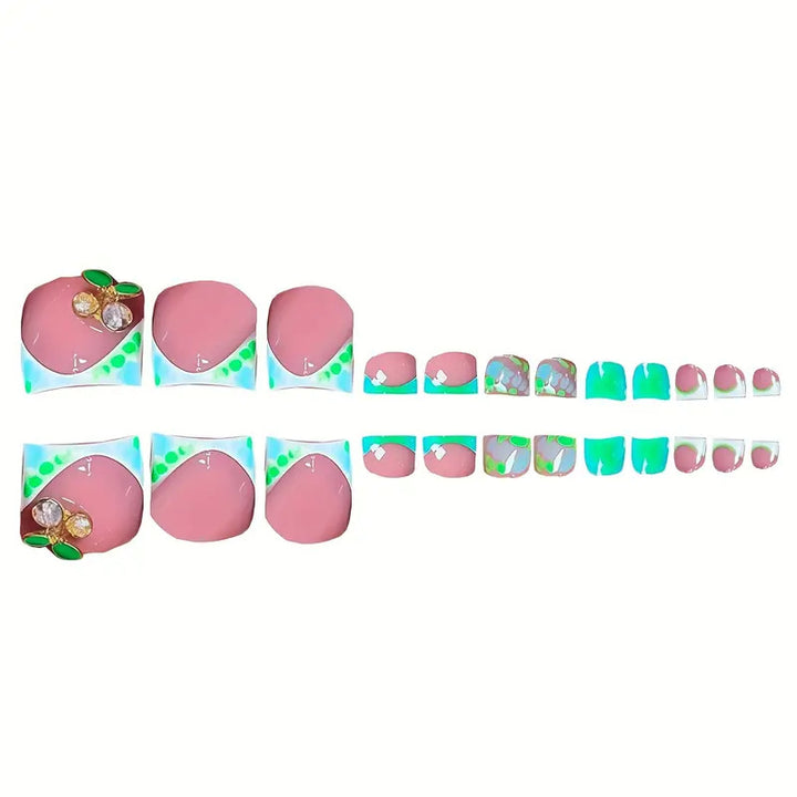 Artistic Floral-Inspired Press-On Nail Set Bowlift