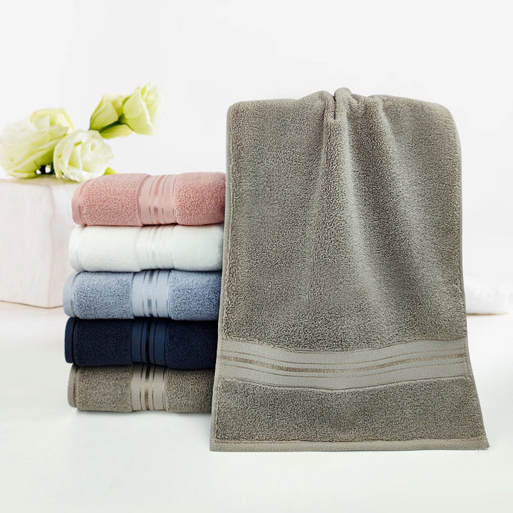 Premium Terry Bath Towel With Elegant Striped Border Bowlift