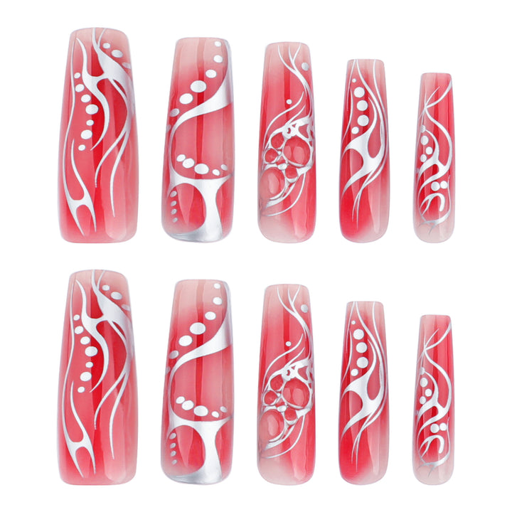 Artful nail extensions with floral and glossy design Bowlift