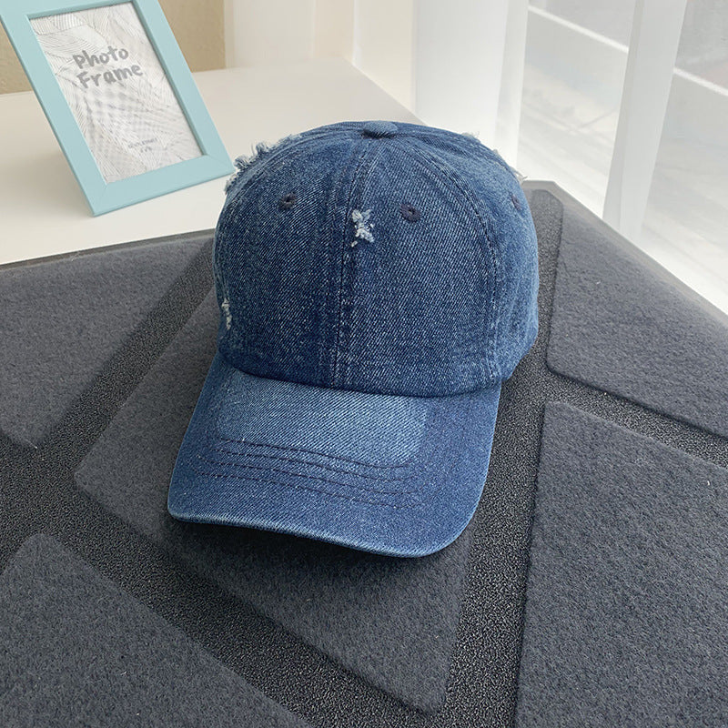 Women's Distressed Denim Baseball Cap Bowlift 1784084168