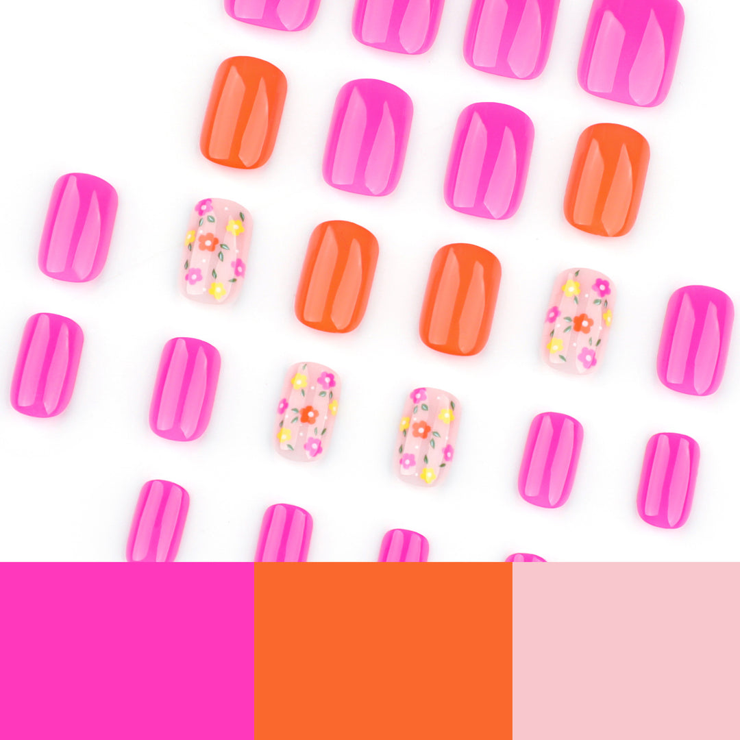 Artful Nail Art with Lively Floral Accents Bowlift