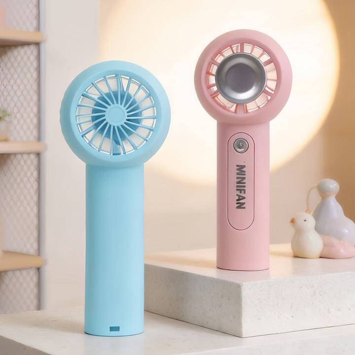 Ladies Portable Mini Fan with USB Charging Function and Ergonomic Handle Bowlift