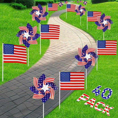 Unisex nan portable USA table flag with plastic pole and decorative tip Bowlift