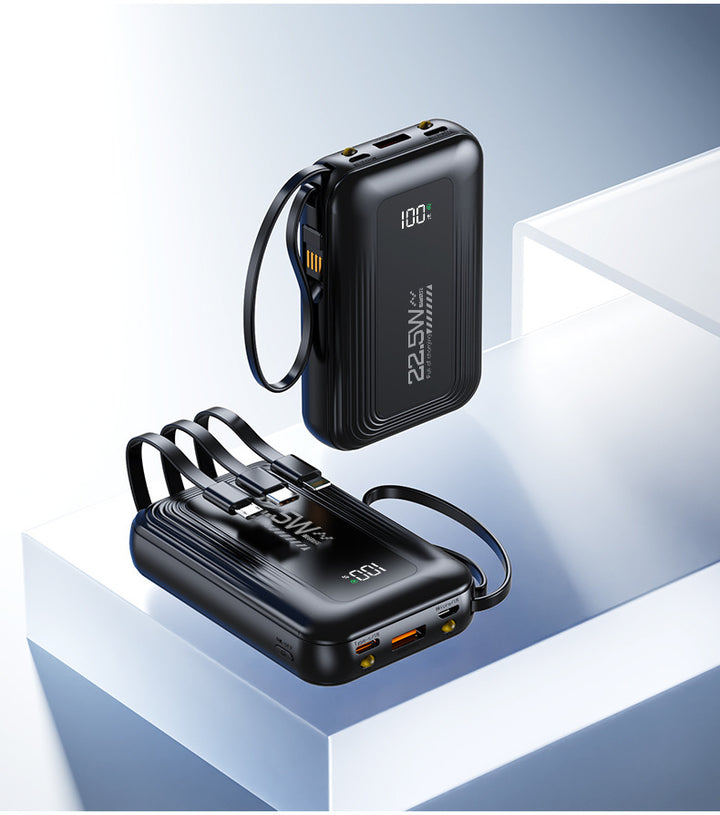 Portable power bank with integrated fast charging ports and digital display Bowlift