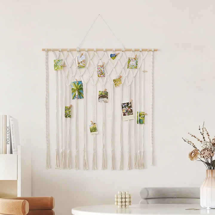 Macrame Photo Display Wall Hanging