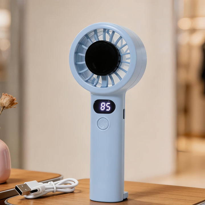 Women Portable Hand Fan with Digital Control and Powerful Battery Bowlift