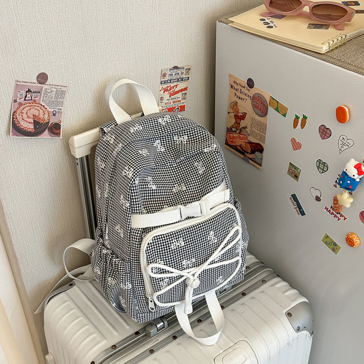 Cute Gingham Patterned Backpack