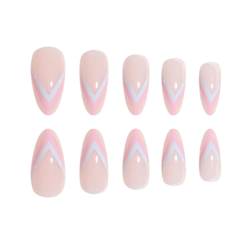 Elegant Geometric Press-On Nail Art Set Bowlift