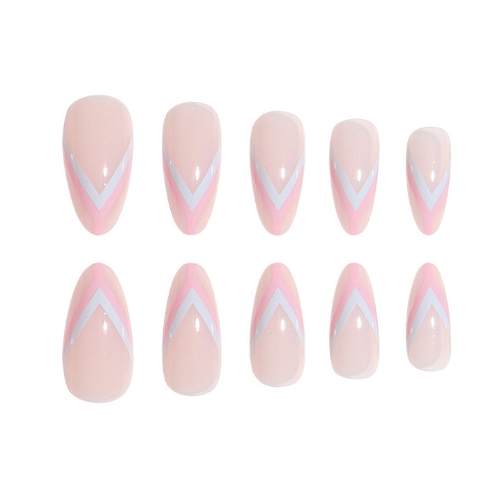 Elegant Geometric Press-On Nail Art Set Bowlift