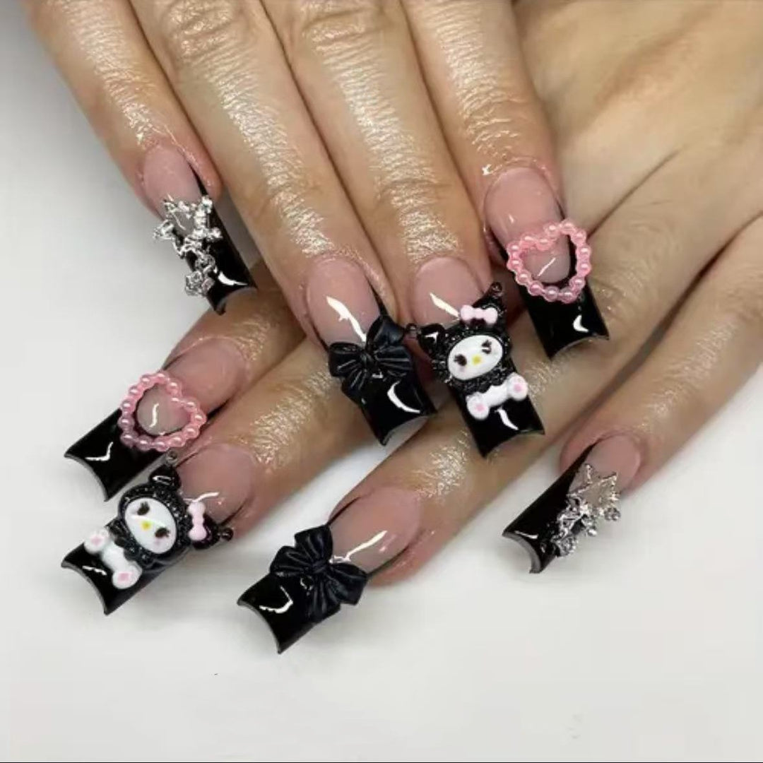 Artificial nail set with playful 3D designs Bowlift
