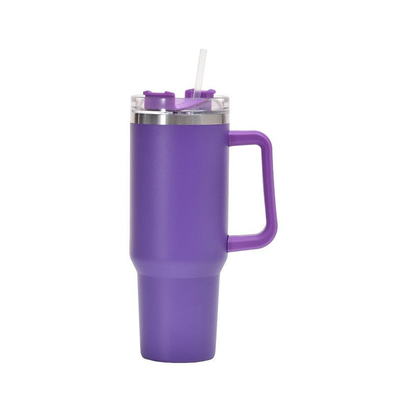 Women's insulated cup with straw and ergonomic handle Bowlift