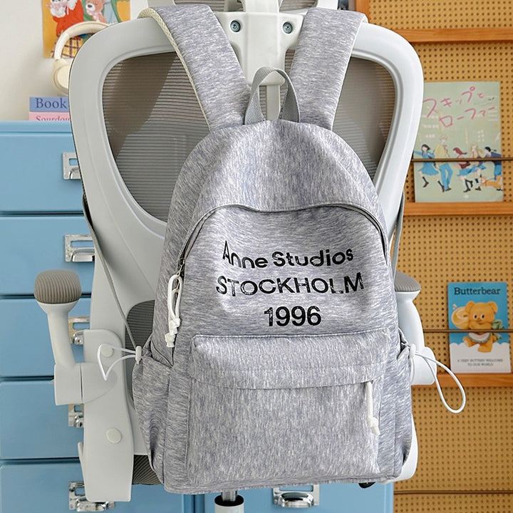 Casual Lightweight Backpack with Cute Plush Charm Bowlift