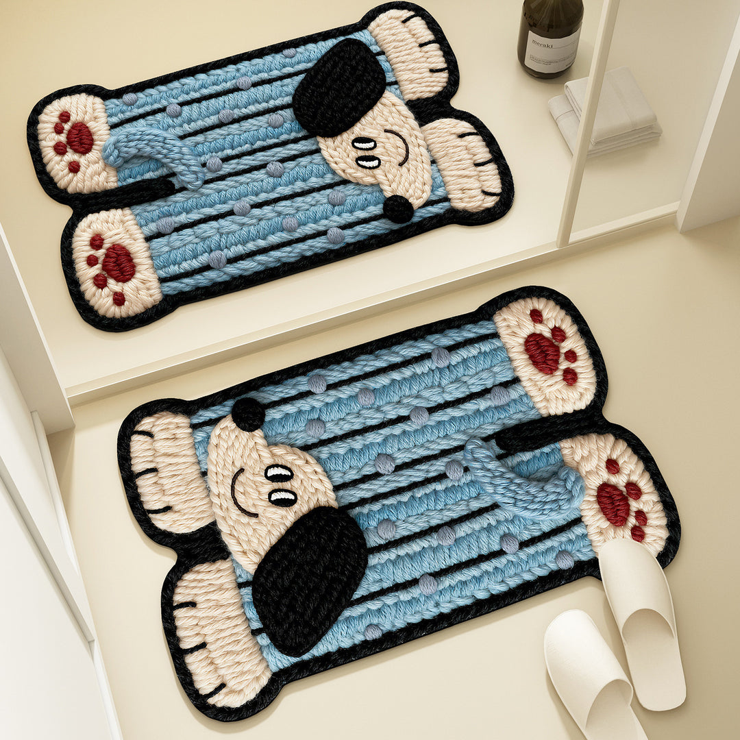 Playful Dog-Shaped Bath Mat