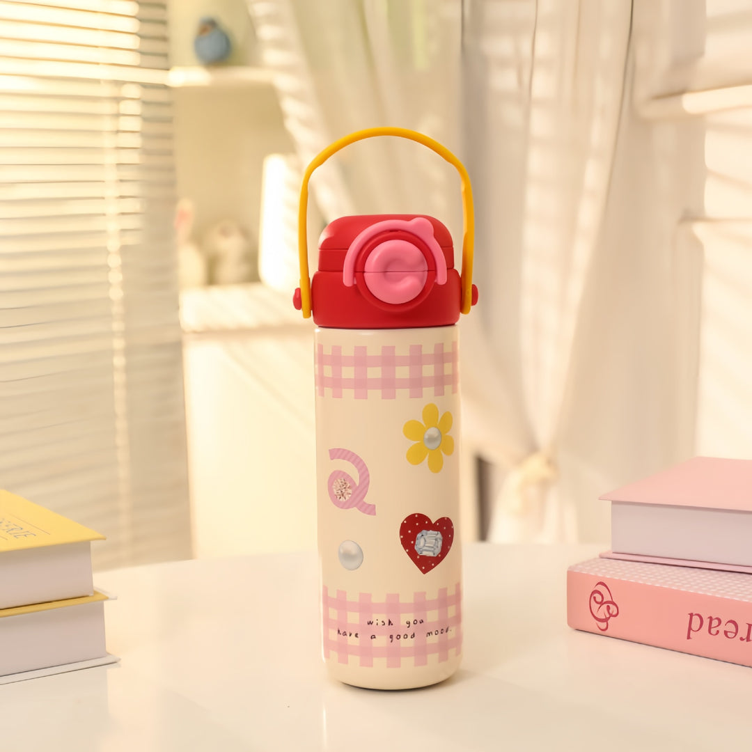 Ladies Insulated Drinking Bottle in Cheerful Strawberry Design Bowlift
