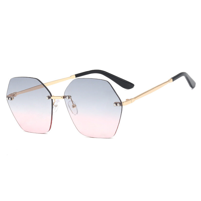 Women's hexagonal sunglasses with elegant metal frame Bowlift