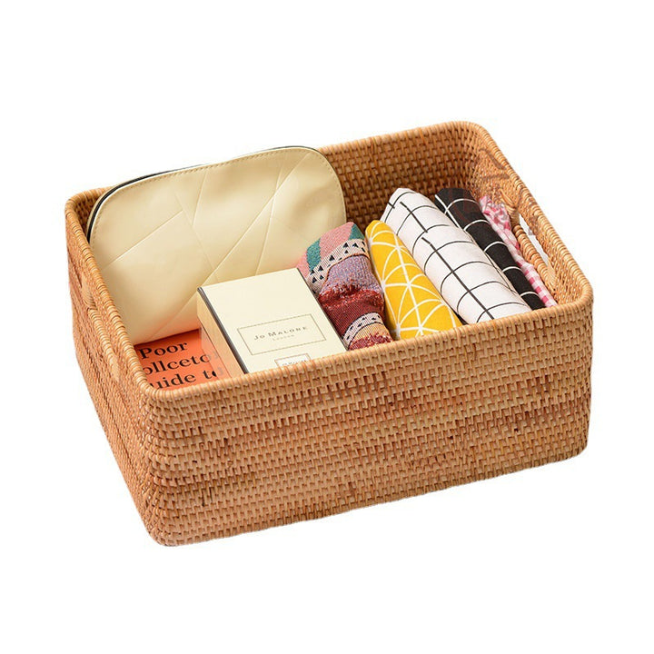 Women rectangular storage basket made of natural material Bowlift