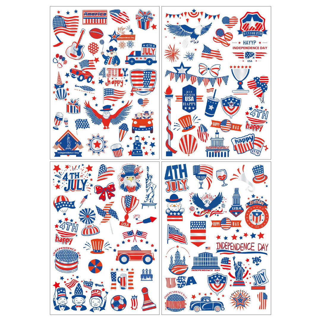 Unisex patriotic sticker set for party decoration and crafts with American motifs Bowlift