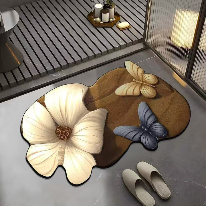Floral Design Bath Mat Bowlift