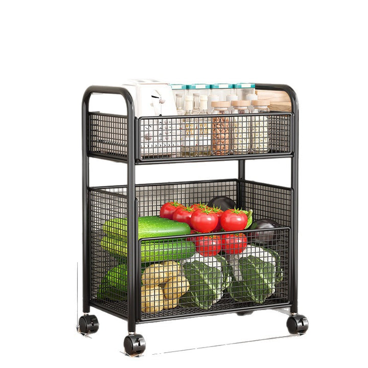 Rolling Kitchen Storage Organizer with Adjustable Mesh Baskets Bowlift