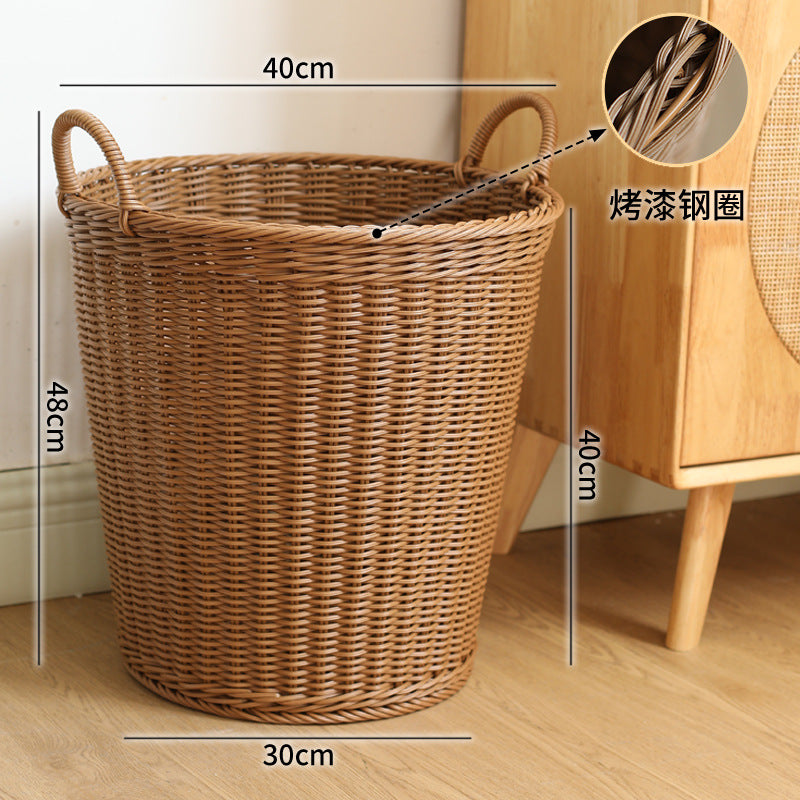 Spacious Woven Laundry Basket with Ergonomic Handles Bowlift