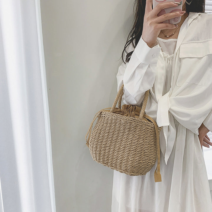 Basket bag with braided handles Bowlift