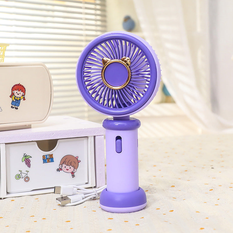 Women's portable handheld fan with cute animal design Bowlift