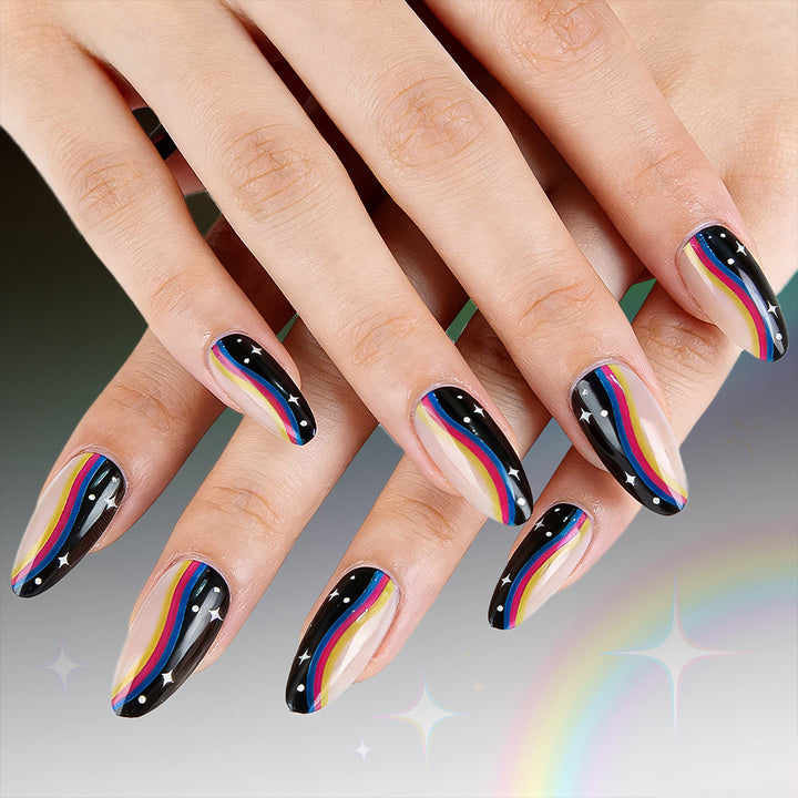 Artistic Ombre Press-On Nail Design Bowlift