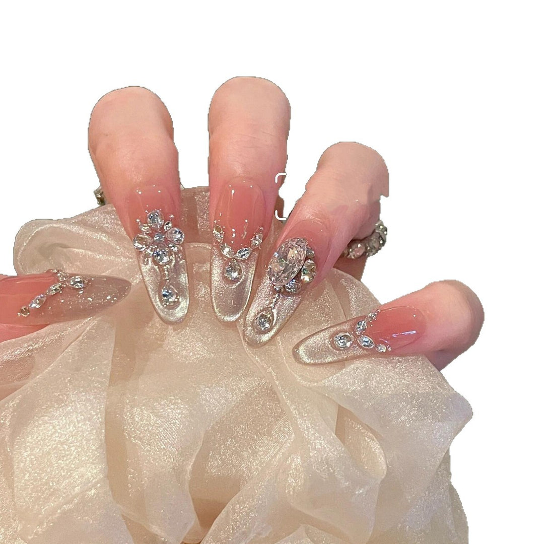 Premium Rhinestone-Embellished Press-On Nails Bowlift