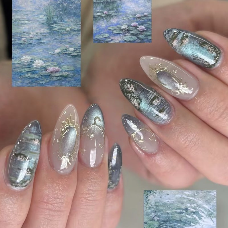 Nail art set with luxurious patterns and elegant embellishments Bowlift