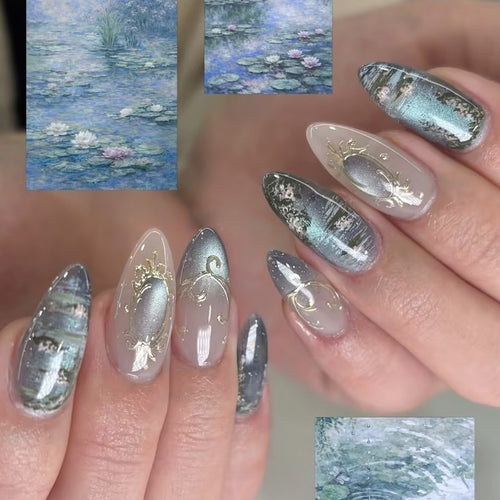 Nail art set with luxurious patterns and elegant embellishments Bowlift