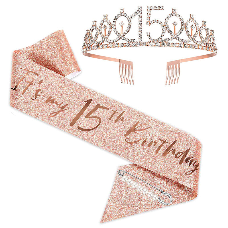 Ladies Sparkling Tiara with personalized 80th Birthday Inscription Bowlift