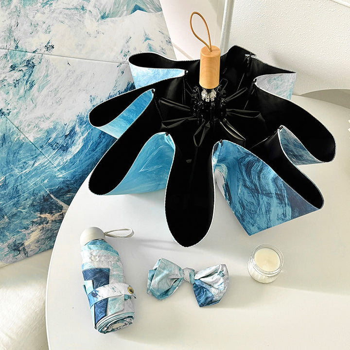 Women Foldable Umbrella with Waterproof Bowlift Design