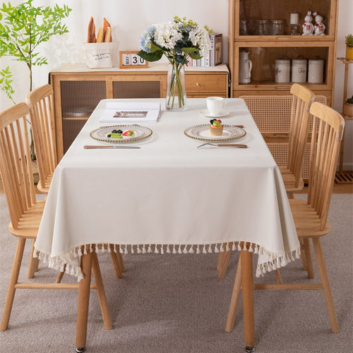 Elegant Tassel Trim Tablecloth