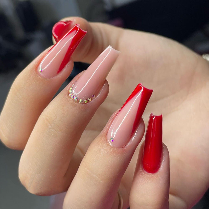 Elegant Heart-Designed Press-On Nail Tips Bowlift