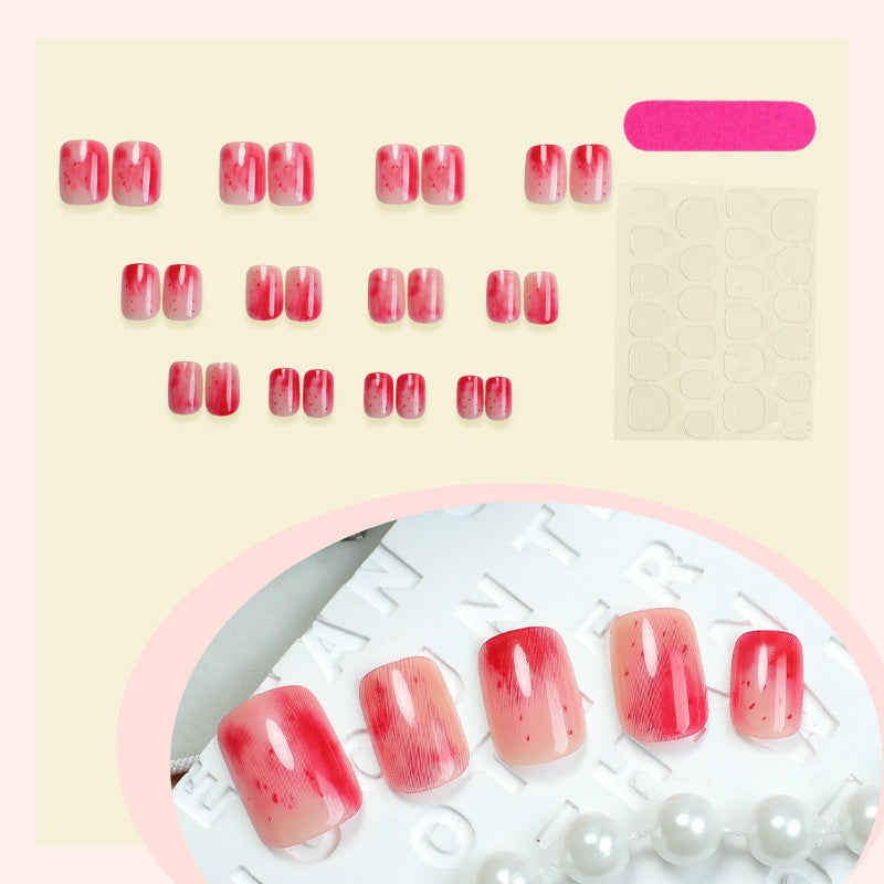 Trendy artificial nail set with modern marble and ombre design Bowlift