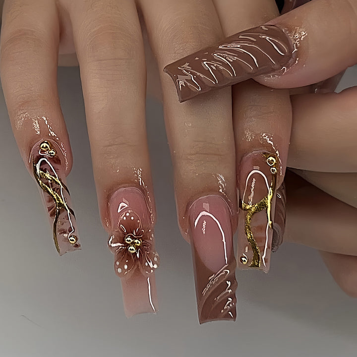 Floral Nail Art Extensions Bowlift