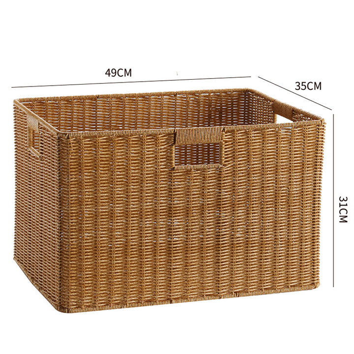 Handcrafted Rectangular Wicker Storage Bin Bowlift