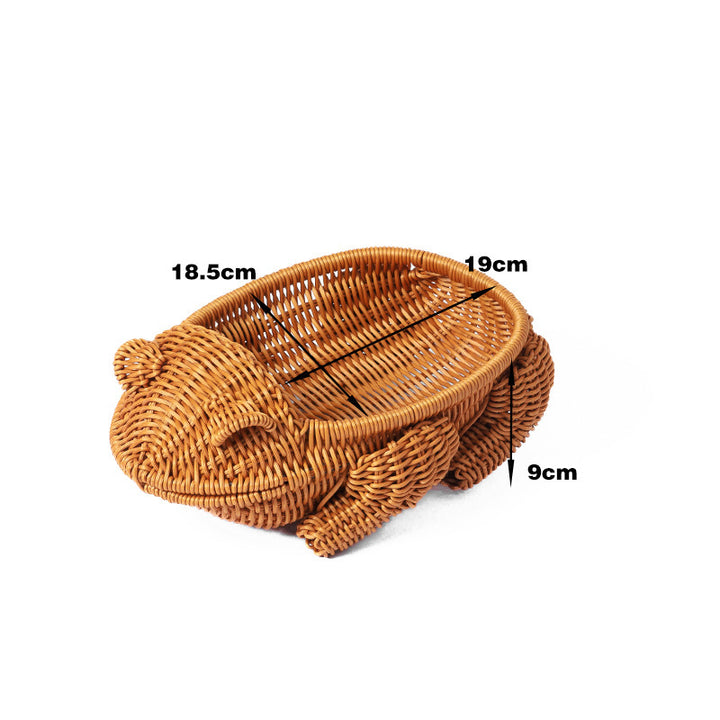 Frog-Shaped Decorative Woven Basket Bowlift