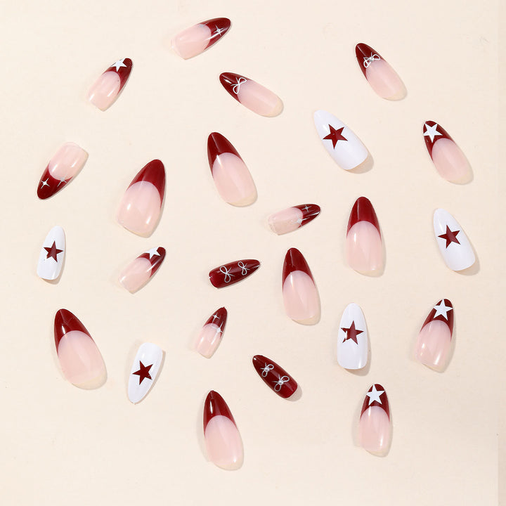 Glamorous Star-Accent Nail Art Extensions Bowlift