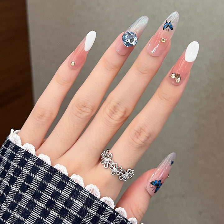 Premium Rhinestone-Embellished Nail Art Extensions Bowlift