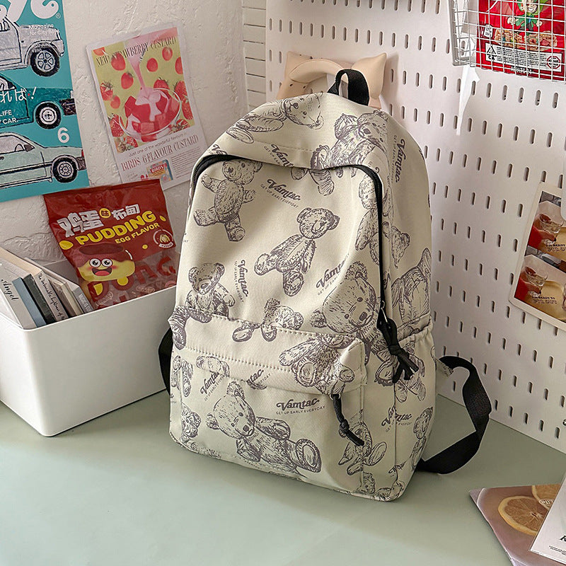 Cute Teddy Bear Print Backpack