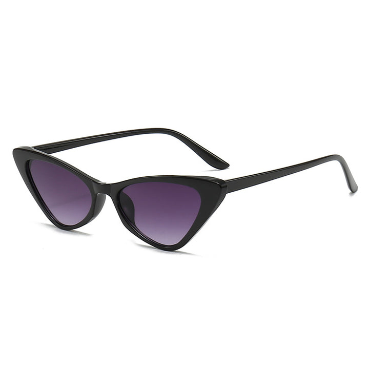 Women's Stylish Cat-Eye Sunglasses with Glossy Plastic Frame Bowlift