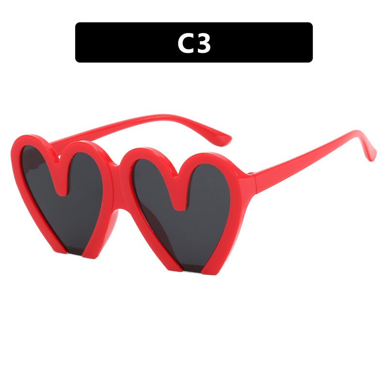 Women's Heart-Shaped Sunglasses with Durable Plastic Frame and UV Protection Bowlift
