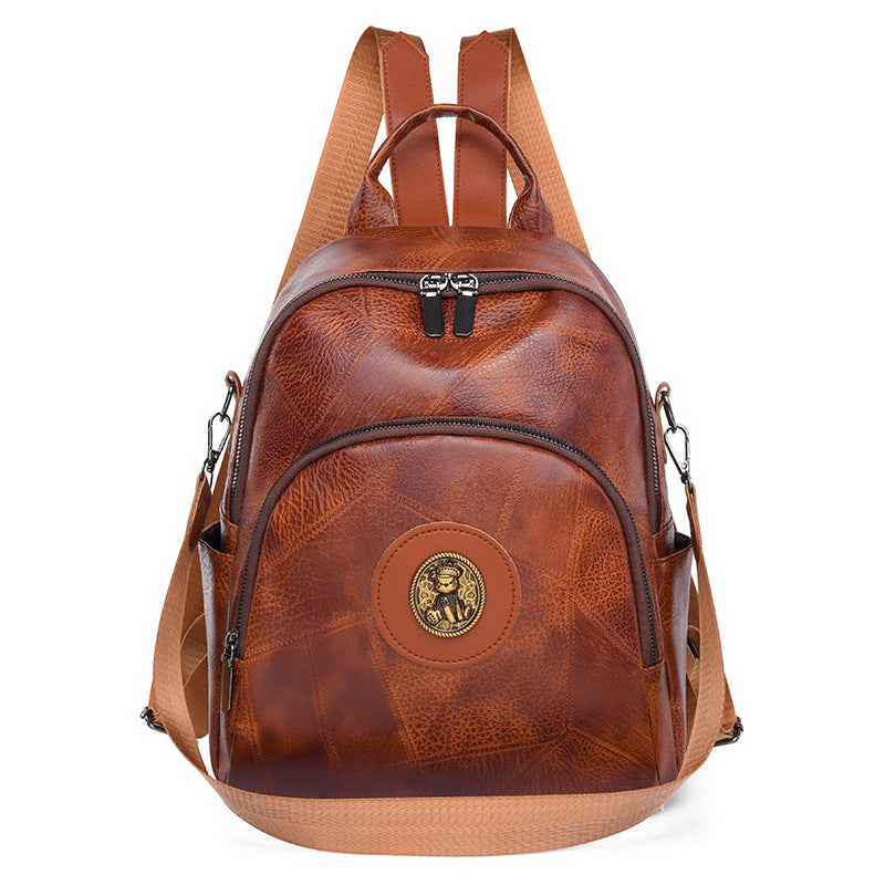 Vintage Style Leather Backpack