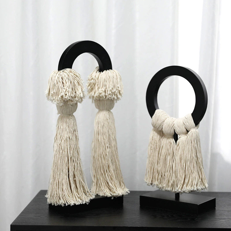 Modern Decorative Macrame Sculpture