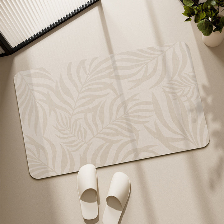 Modern Tropical Leaf Pattern Area Mat Bowlift