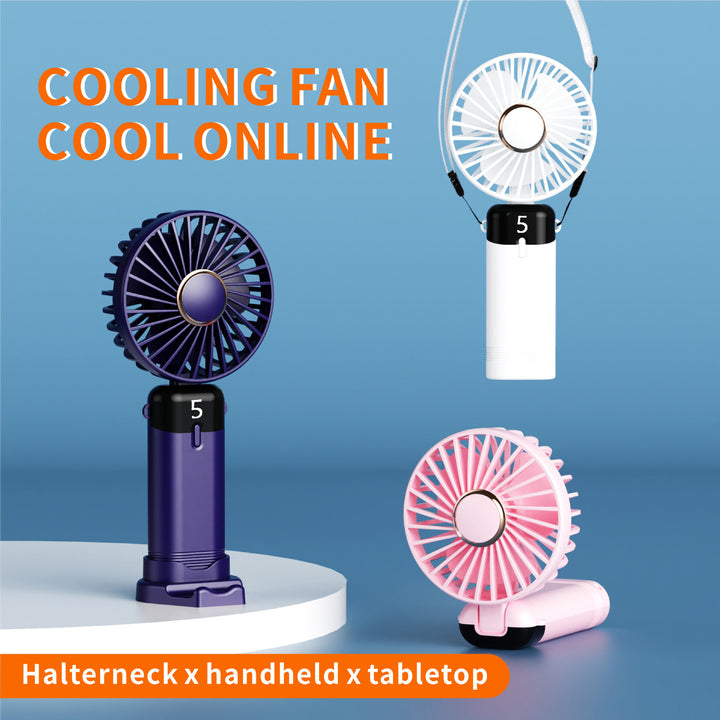 Unisex nan rechargeable portable handheld and desk fan with LED battery indicator Bowlift